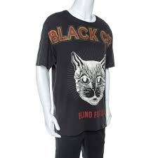 Buy the newest gucci clothing in malaysia with the latest sales & promotions ★ find cheap offers ★ browse our wide selection of products. Gucci Charcoal Grey Cotton Worn In Effect Black Cat T Shirt Xl Gucci Tlc