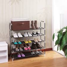 5pcs shoes hanging hook rack stackable shoe drying hanger stainless steel goo. Songmics 5 Tier Shoe Rack Standing Storage Organizer For 25 Pairs Of Shoes Black 88 X 28 X 91 Cm Lsr05h Amazon Co Uk Home Kitchen
