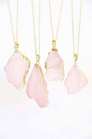 Druzy Raw Pink Stone Pendant Necklace Druzy Raw Rose Quartz Necklace Raw Quartz Necklace Raw Crystal Necklace Rose Quartz Necklace