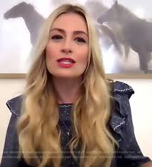 WornOnTV: Beth Behr's blue ruffled dress