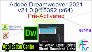 Adobe dreamweaver offers us plenty of features and functions to edit web pages with all the tools necessary to create responsive sites for any device. Adobe Dreamweaver 2021 V21 0 0 15392 X64 Pre Activated Free Download