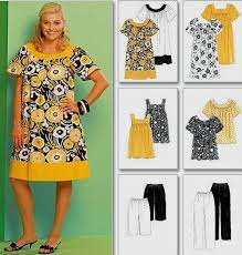 Plus Size Tunic Dress Capri Pants Sewing Pattern 4 Sizes Etsy Robe Sans Couture Confection Grande Taille Confection De Robe