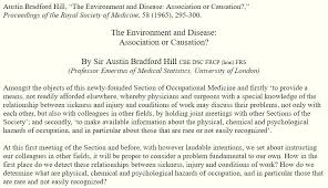 Dr Graham Mackenzie On Twitter Bradford Hill The Environment And Disease Association Or Causation Epidemiology Publichealth Https T Co Wznmhjczjp Edwardtufte Https T Co Xuugvwndef