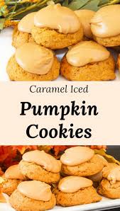 Soft Pumpkin Cookies Recipe Flavored With Pumpkin Spice And Topped With A Caramel Icing That Sets Up Soft Pumpkin Cookies Iced Pumpkin Cookies Pumpkin Cookies
