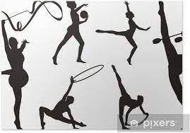 This is the type of rhythmic gymnastics that is done without any kind of apparatus; Rhythmic Gymnastics With Apparatus Silhouette Poster Pixers We Live To Change