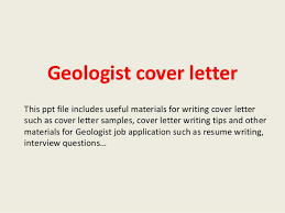 Geologist Cover Letter