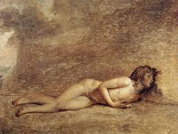Bara David - A painting of a naked woman laying on the ground - PICRYL -  Public Domain Media Search Engine Public Domain Search