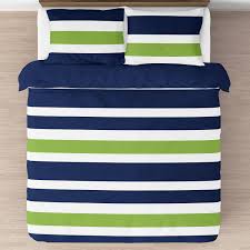 3d white blue stripes quilt cover duvet cover comforter cover pillow case 16. Navy And Lime Green On White Stripe Full Queen 3 Piece Comforter Set Overstock 13730396