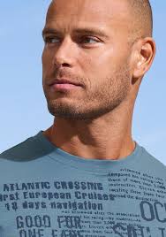 John Devin T-Shirt "mit Print", Regular-Fit, aus Slub-Qualität, mit Print  blau ✓