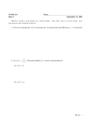 Prove By Contradiction If X Is Irrational And R Is Rational Quiz 2 Math 231 Docsity