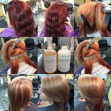 Corrective Color Red To Honey Blonde Olaplex Is Amazing Red Blonde Hair Permanent Red Hair Dye Dyed Red Hair