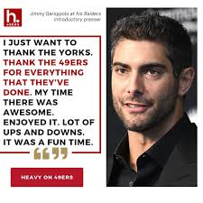 Jimmy G took a moment to address the 49ers during his introductory Raiders  press conference