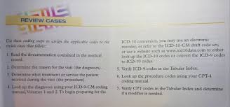 Solved Review Cases Ce Applicable Codes To The Icd 10 Con