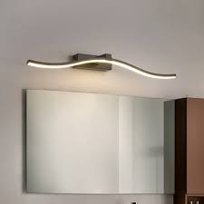 Presde bathroom vanity light fixtures over mirror modern led 4 lights chrome. Slim Wave Wall Vanity Light Modern Metallic Led Bathroom Wall Light Over Mirror Beautifulhalo Com