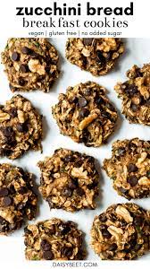 Moist, sweet, packed with shredded zucchini, walnuts, dried cranberries, and spiced with vanilla, cinnamon · breakfast cookies made with quinoa that taste like zucchini bread! Zucchini Bread Breakfast Cookies Vegan Gluten Free Daisybeet