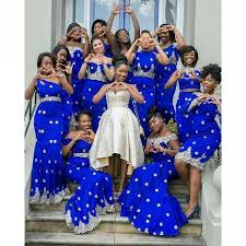 Romantic dusty blue a line tulle lace wedding dress with deep v neckline. Royal Blue White Embroidery African Wedding Guest Dresses 2019 One Shoulder Applique Mermaid Sheath Custom Made Bridesmaid Dress Black Girls From Lovemydress African Bridesmaid Dresses African Bridesmaids African Wedding Dress