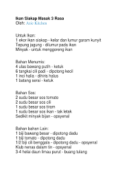 Sesuaikan rasa garam, gula dan ajinomoto secukup rasa. Ikan Siakap Masak 3 Rasa