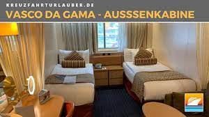 Die klassische linie der ms vasco da gama verbindet sich perfekt mit einem hauch von luxus und großzügiger aufteilung. Vasco Da Gama Aussenkabine 6086 Im Rundgang Transocean Youtube