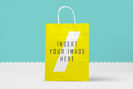 Free Psd Yellow Paper Bag Mock Up