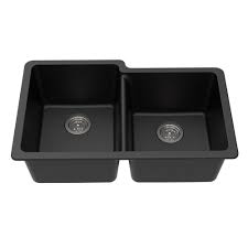 Maybe you would like to learn more about one of these? Winpro Undermount Granite Composite 33 In L 40 60 Offset Double Bowl Kitchen Sink In Black Wgdbl304 The Home Depot