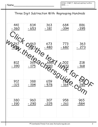 This pdf contains a nice mix of problems, with some requiring students to borrow only once for some and twice for others. 3 Digit Subtraction With Regrouping Pdf Novocom Top