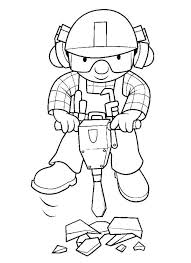 Black Bob The Builder Printable Bob The Builder Coloring Pages For Kids In 2020 Cartoon Coloring Pages Coloring Pages Bob The Builder