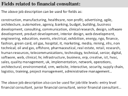 Roles and responsibilities of an sap s4 hana finance consultant Financial Consultant Job Description