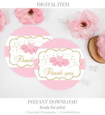Tutu Excited Thank You Tag Template Printable Baby Shower Thank You Label Blush Pink And Baby Shower Thank You Cards Baby Shower Favor Tags Baby Shower Favors
