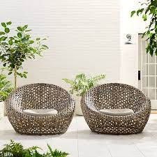 Enger outdoor woven patio chair with cushion (set of 2) by george oliver. Montauk Outdoor Nest Chair Antique Palm