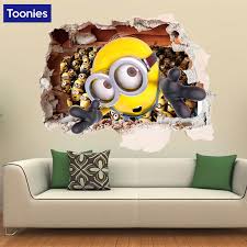 A usa cgi 3d despicable me family movie, is about a tiny. Cute Minions 3d Wall Stickers For Kids Room Nursery Zooyoo Home Decor Removble Cartoon Decals Children Gift 3d Mural Arts Poster Stickers For Kids Bedroom Stickers For Wall Decorwall Mounted Type Air Conditioner