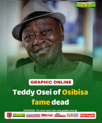 Renowned Ghanaian musician and saxophonist Teddy Osei, a founding member of  the iconic Afro-rock band Osibisa, has sadly passed away at the age of 88.  Read more in the comments section. #GraphicOnline