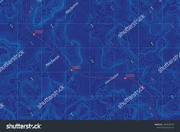 Sea Depth Map Blue Water Abstract Vector Background Route Coordinates Marine Nautical Topography Topographic Gp Topographic Map Blue Abstract Map