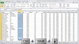 Excel Keyboard Shortcuts To Select Column With Blank Cells Youtube
