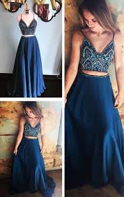 The style of your life. Sparkly Two Piece Sequins Navy Blue Long Prom Dress Prom Dresses Blue Navy Blue Prom Dresses Navy Prom Dresses