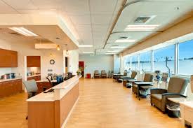 Chair Backs Face The Views Hospital Architecture Healthcare Design Treatment Rooms