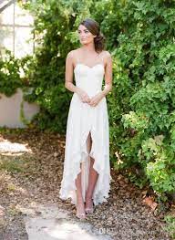 Discount Short Front Long Back Country Western Wedding Dresses Sweetheart Chiffon High Low Bridal Gowns Cheap Beach Wedding Reception Dress A Line Formal Dresse Cheap Beach Wedding Dresses Wedding Dresses High