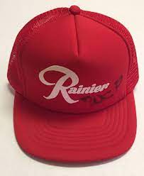 Vtg Rainier Brewing Company Trucker Hat Seattle Washington Wa Beer Alcohol Red Hats For Men Trucker Hat Brewing Company