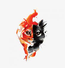 At the end you will have to fill it up with color and finish the tattoo. Fire Cat Fire Cat Tattoo Png Image Transparent Png Free Download On Seekpng