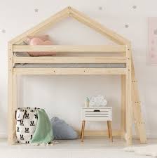 lit cabane scandinave sky avec echelle de cote loft bed mezzanine bed toddler house bed