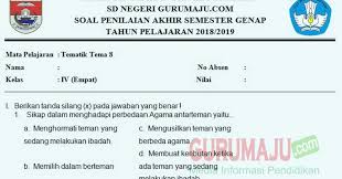 Check spelling or type a new query. Soal Uas Kelas 4 Tema 8 Gurumaju Masnurul