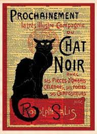 Le Chat Noir Black Cat French Cabaret Poster Dictionary Page Art Print Le Chat Noir Chat Noir Black Cat