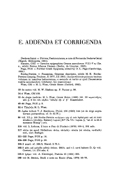 E. ADDENDA ET CORRIGENDA