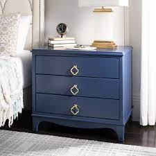 Get the best deal for nightstands with 3 drawers from the largest online selection at ebay.com. Safavieh Home Collection Hannon Navy 3 Drawer Contemporary Nightstand End Table Brass Buy Online In Andorra At Andorra Desertcart Com Productid 119670927