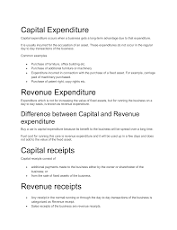 Here is a list of what can be characterized as capital expenditure. Capital Expenditure