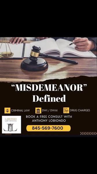 WHAT IS A “MISDEMEANOR”? In NYS, there are two types of Criminal Charges:  Misdemeanors and Felonies., •, A misdemeanor is the lowest level of crime.  Misdemeanors are divided into 3 groups:, 1️⃣ Class ...