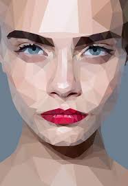 Cara Delevingne Low Poly Portrait Art Print By Hannah Linnom X Small Vector Portrait Art Geometric Portrait Polygon Art