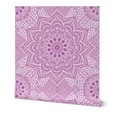 Find images of purple wallpaper. Indian Floral Pastel Purple Mandala Patt Spoonflower