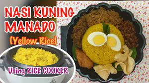 Gorengan, kalo ini sih ga boleh ketinggalan ketika menyantap nasi kuning. Resep Nasi Kuning Manado Nasi Kuning Rice Cooker Nasi Kuning Manado Asli Youtube