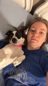 Sunny is an angel and was a great sleepover buddy. She's very laid back,  such a great walker, and just wants to be with her person. She's hanging  out at Adoption Hub