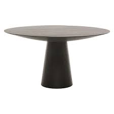 Dania Round Black Oak Dining Table By Nuevo Living Modern Digs Dining Table Oak Dining Table Modern Dining Table